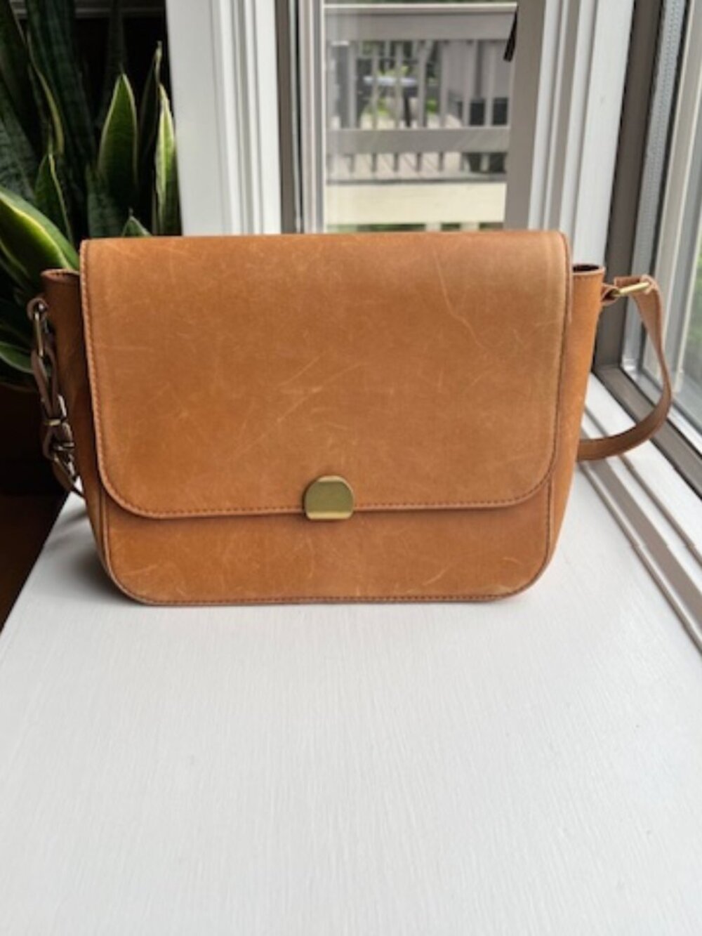 Madewell Abroad leather handbag in Toffee